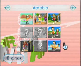 Wii-Fit Aerobic Menü
