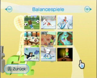 Wii-Fit Balance-Spiele Menü